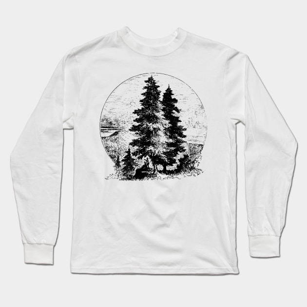 In The Pines Long Sleeve T-Shirt by TheCosmicTradingPost